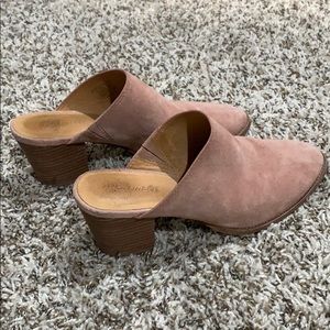 Pink suede Madewell Mules, size 7.5